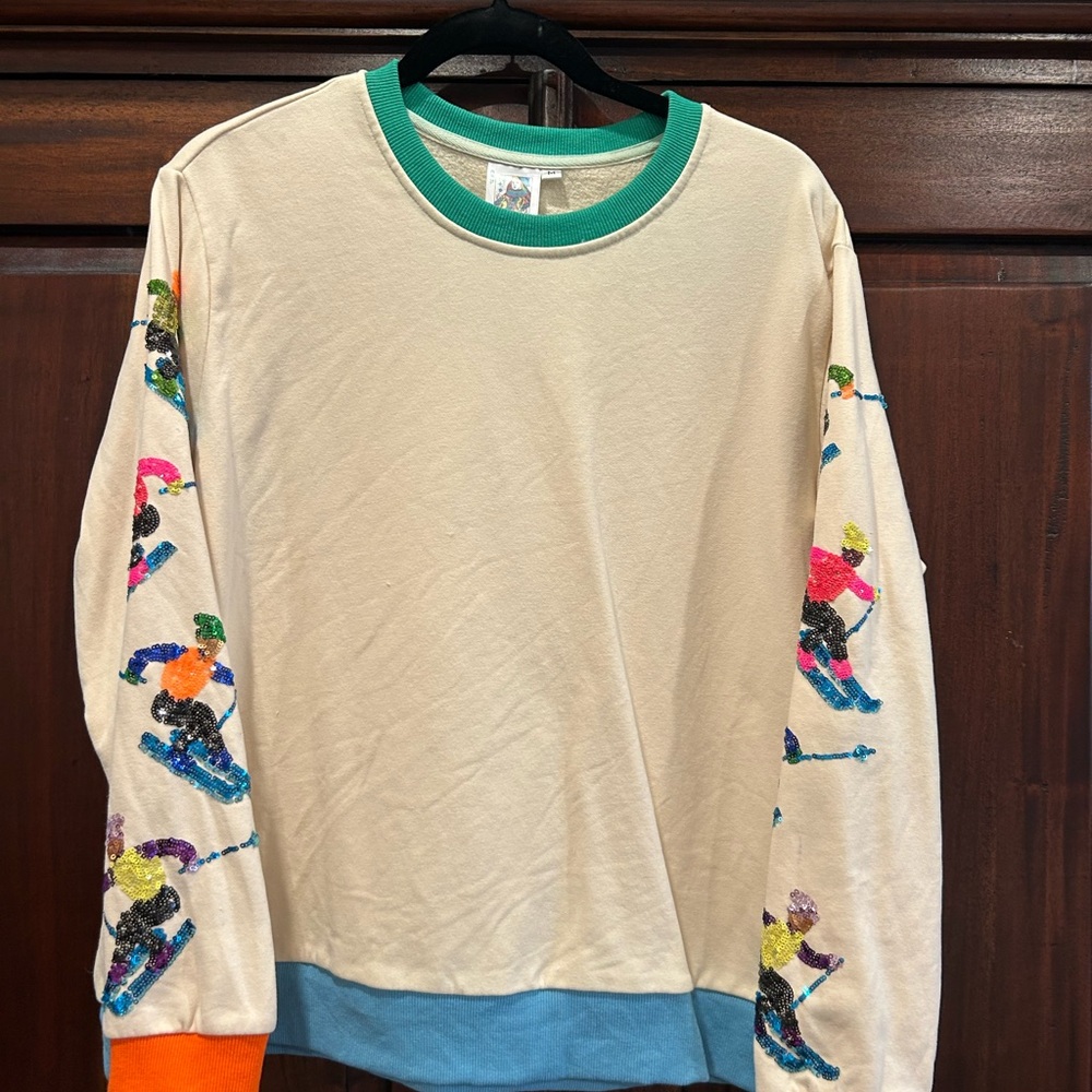 Queen of Sparkles Sequin Ski Sweatshirt
